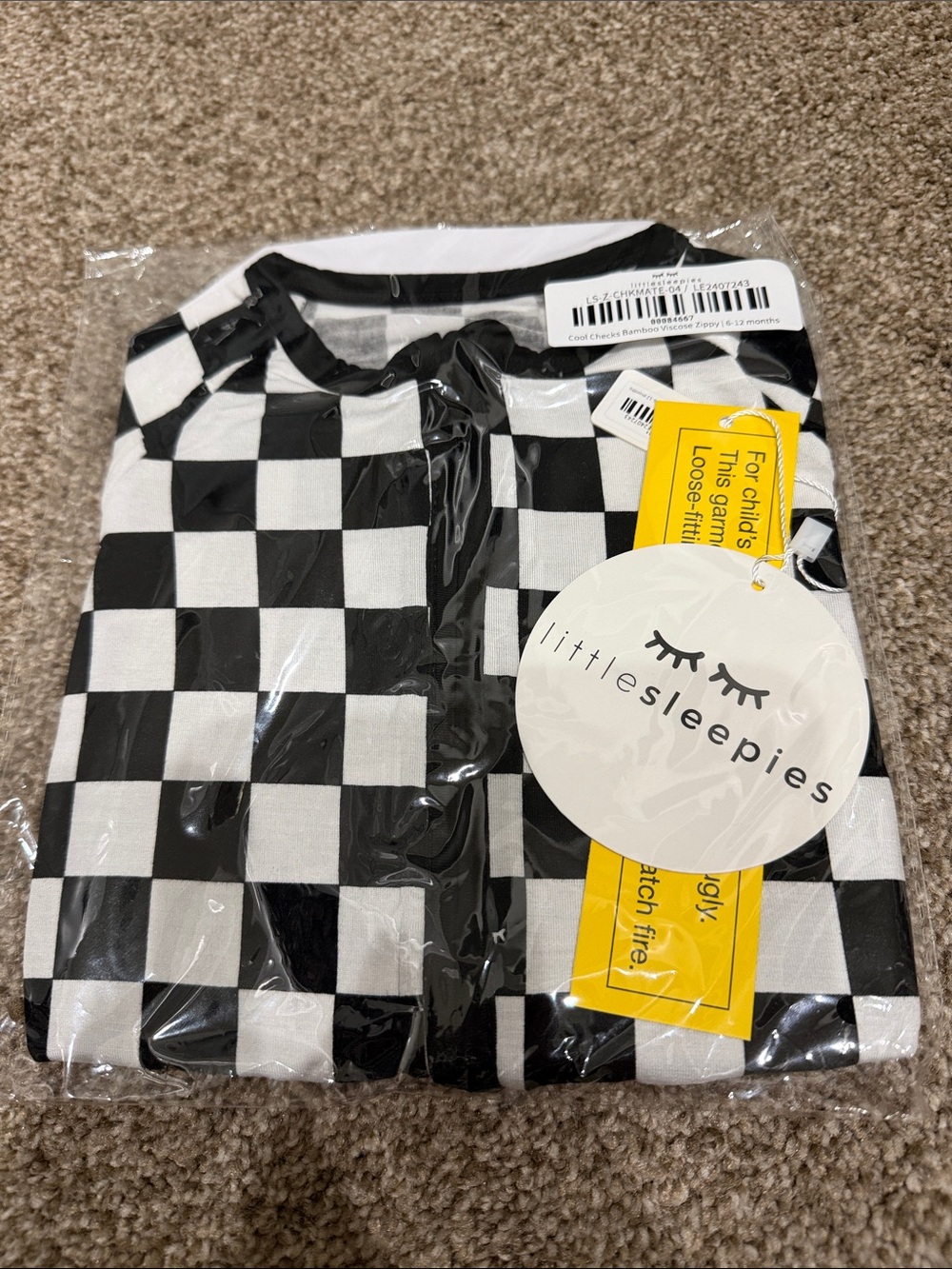 Little Sleepies Cool Checks 6-12m Zippy